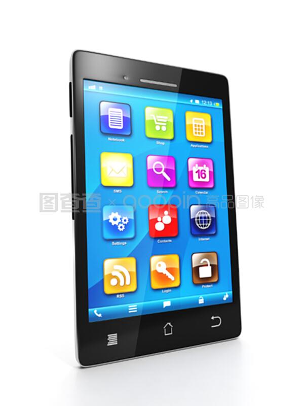 移动电话和移动图标组 现代移动设备应用软件的视觉与功能桥梁